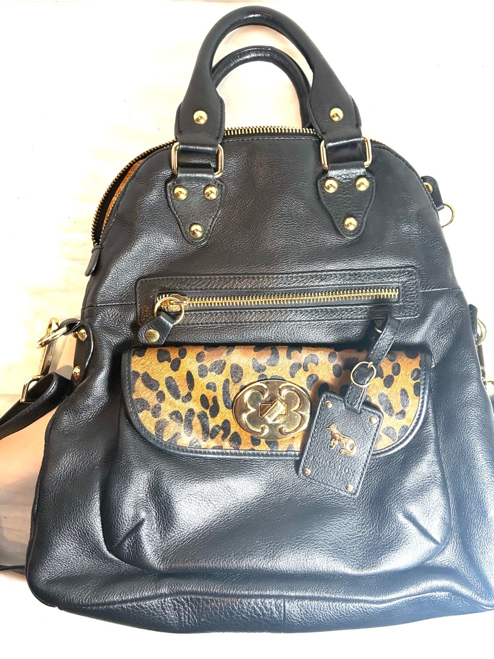 Emma Fox Black Pebbled 100% Genuine Leather Large Satchel Shoulder Bag - Picture 11 of 14